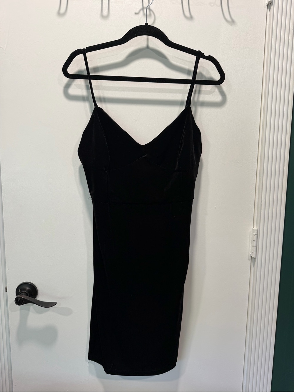Black Velvet Spaghetti-Strap Dress